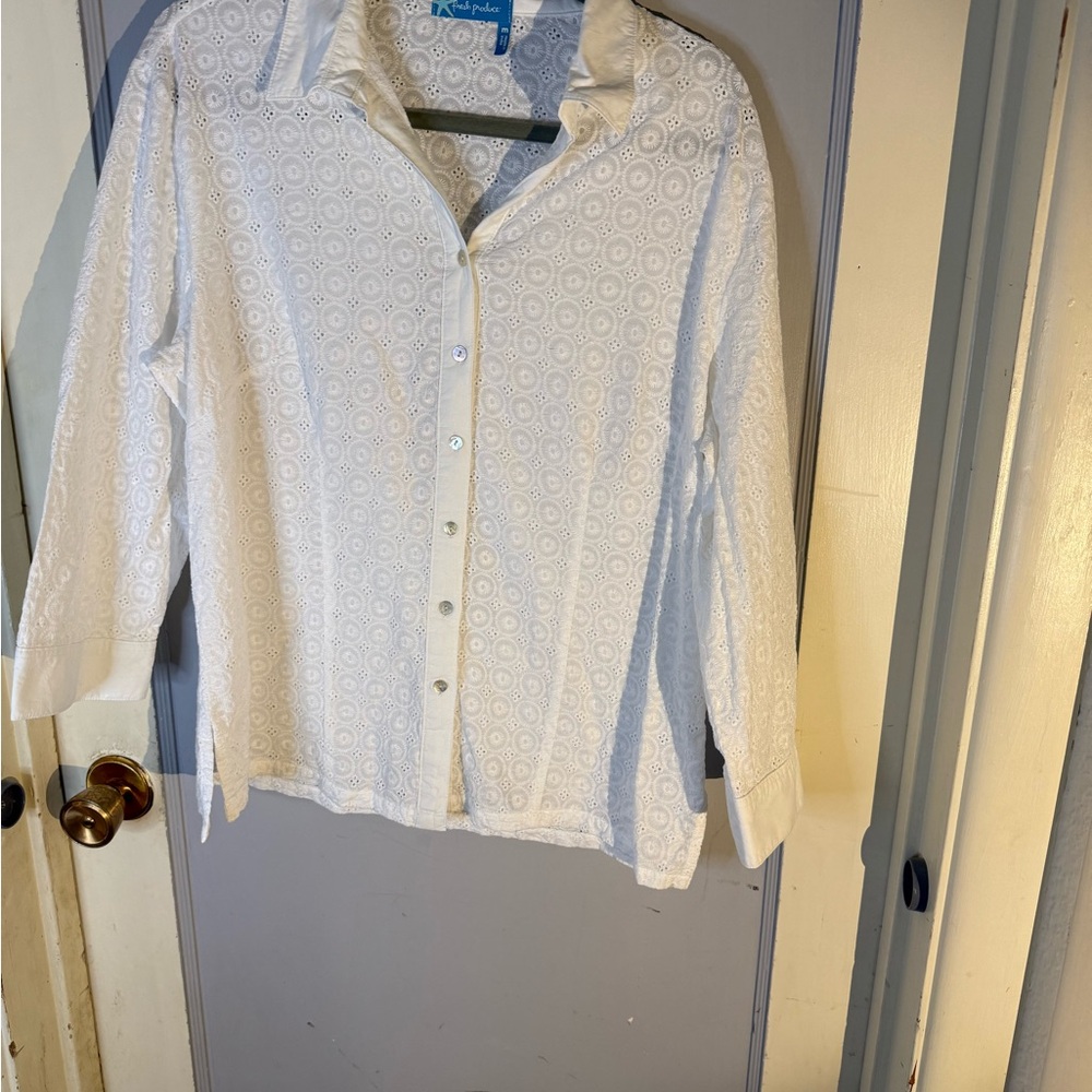Fresh Produce White Eyelet Top